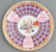 Herendi OSullivan (OS) mintás porcelán tál, kézzel festett, jelzett,hibátrlan / Hand painted porcelain with Chinese pattern d:25,5 cm