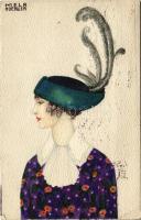 1916 Lady with fashion hat. B.K.W.I. 481-3. s: Mela Koehler (EK)