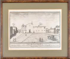 Veduta della Piazza di S. Marco, rézmetszet, papír, hajtásnyommal, üvegezett fa keretben, 19x28 cm