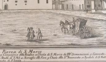 Veduta della Piazza di S. Marco, rézmetszet, papír, hajtásnyommal, üvegezett fa keretben, 19x28 cm