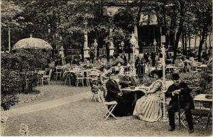 1912 Budapest I. Forgó Károly Várkerti kioszkja - naponta katona zene, kert (Rb)