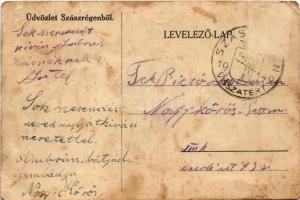 Szászrégen, Reghin; Fő tér / Hauptplatz / main square + "1940 Szászrégen visszatért" So. S...