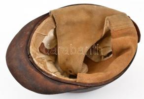 Bőr bányász sisak, állítható mérettel, 27x12 cm