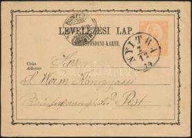 1874 2kr díjjegyes levelezőlap / PS-card NYITRA