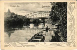 Temesvár, Timisoara; Hunyadi híd. Divald Károly 776. sz. / bridge. Art Nouveau (EK)