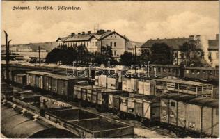 Budapest XI.  Kelenföld, pályaudvar, vasútállomás, tehervagonok, vonatok