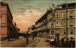 1911 Temesvár, Timisoara; Andrássy út / street view (EK)