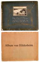 cca 1900 2 nagy méretű képes album: Drezda, Hildesheim 35x28 cm