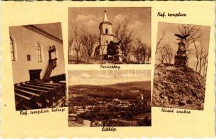 Perőcsény, Református templom belseje, látkép, Református templom, Hősök szobra