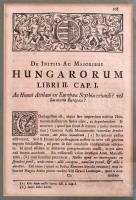 De Initiis Ac Maioribus Hungarorum Libir II. Cap. I. An Hunni Attilani ex Europea Scythia oriundi? (...). Részlet egy feltehetően XVIII. sz. könyvből. Üvegezett fa keretben. 24×16 cm
