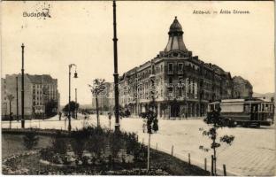 1914 Budapest XI. Átlós út (Bartók Béla út), villamos, Dori vendéglő, üzlet. N.M. Bp. 1913-16.