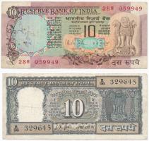 India 1969. 10R + DN 10R T:III lyuk  India 1969. 10 Rupees + ND 10 Rupees C:F hole