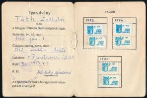 cca 1960 Magyar Úttörők Szövetsége kisdobos tagsági könyv, szakadással