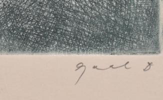 Gaál Domonkos (1940-2009): Tél. Rézkarc, papír, jelzett, feltekerve, 17×29,5 cm