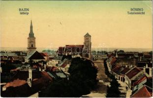 Bazin, Bösing, Bözing, Pezinok; Totalansicht / látkép, utca, templomok / general view, street, churches (EK)