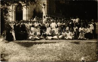 1927 Sasvár, Mária Sasvár, Maria-Schlossberg, Sastín (Sasvár-Morvaőr, Sastín-Stráze); zászlószentelés / flag consecration. photo (EK)