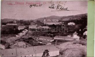 1900 Hegybánya, Pjerg, Piarg, Siegelsberg, Stiavnické Bane (Selmecbánya); látkép / general view (vágott / cut)