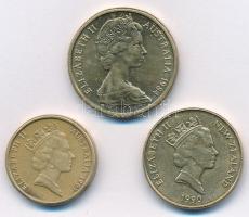 Vegyes: Ausztrália 1984. 1$ Ni-Al-Br + 1993. 2$ Al-Br + Új-Zéland 1990. 1$ Al-Br T:1-,2
Mixed: Aust...