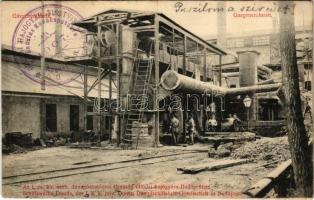 1907 Budapest III. Óbuda, Az I. cs. kir. szab. Dunagőzhajózási Társaság hajógyára, gázgenerátorok / Schiffswerfte der I. k. k. priv. Donau Dampfschiffahrts-Gesellschaft, Gasgeneratoren (EK)