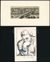 3 db rézkarc, részben jelzettek