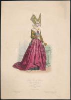 6 db XIX. sz-i divat metszet, rézkarc