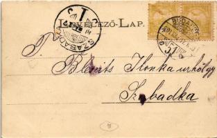 1901 Budapest IX. Látkép az elevátorból, Citadella, Gellért tér még befejezetlen, vasúti sínek. Diva...