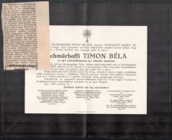 1885 Kilépti bizonyítvány a szepesi 38. zászlóaljból + a nevezett halálozási értesítője
