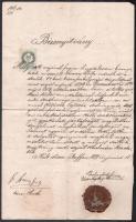 1877 Bizonyítvány Tisza szabályozásban részt vett segédmérnök részére