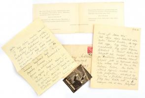 1940 Esküvői meghívó és kézzel írt levél házasuló fél Haraszthy Elemér