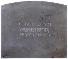 Berán Lajos (1882-1943) 1931. "Magyar Sí Szövetség" ezüstözött Br fém plakett, hátlapon gr...