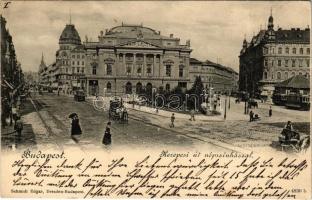 1900 Budapest VIII. Kerepesi út, Népszínház, villamosok, asztalos