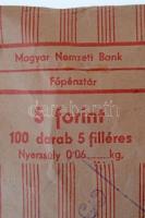 ~1967. 5f Al (100x) eredeti, lezárt "Magyar Nemzeti Bank Főpénztár" papírzacskóban, bélyeg...