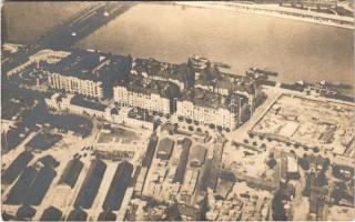 1920 Budapest XIII. Újlipótváros a Margit híddal. Magyar Aeroforgalmi részvénytársaság légi felvétele / aerial view, photo  (EB)