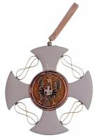 Olaszország 1868. "Olasz Korona Rend Középkeresztje" zománcozott, jelzetlen, részben Au ki...