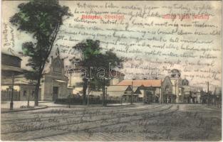 1913 Budapest XIV. Városliget, Mulató bódék (Wurstli), cikrusz (Rb)