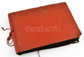 1932  Budapestet és a vidéki állattartást ábrázoló fotókat tartalmazó fotóalbum, kézzel színezett fo...