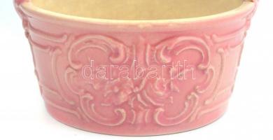 Antik Zsolnay edényke (dézsa) rózsaszín dekorral. Masszába nyomott Zsolnay Pécs jelzéssel. Hibátlan....
