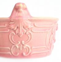 Antik Zsolnay edényke (dézsa) rózsaszín dekorral. Masszába nyomott Zsolnay Pécs jelzéssel. Hibátlan....