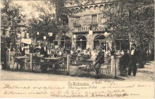 1903 Budapest XIV. Városliget, Ős-Budavára, Kioszk Grand Cafe nagykávéház, terasz. Divald Károly 667. sz.