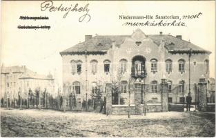 1913 Budapest XV. Rákospalota, Széchényi telep, Niedermann-féle szanatórium (levél írásakor munkáskórház)