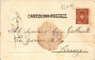 Budaörs, Loser János keserűvíz üzeme,  Belvedere, forrás, villa. Olasz nyelvű szecessziós reklámlap ...