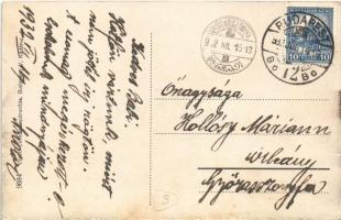 1932 Budapest XVI. Rákosszentmihály, Cinkotai határút, HÉV vasút, vonat, szélmalom. Vasúti levelezől...