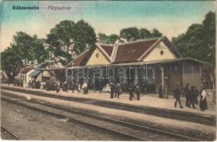 1917 Budapest XVII. Rákoscsaba, pályaudvar, vasútállomás. Varga Mihály kiadása (Rb)