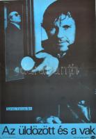 1988 Az üldözött és a vak, francia film plakát, Kecskemét, Mozinyomda, megjelent 800 példányban, hajtásnyommal, 56x39 cm