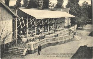 1930 Balatonalmádi, Pannónia étterem terasza. Tulajdonos Ivanits József vendéglős. Szabó Imre felvétele