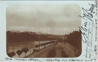 1906 Esztergom, Kisduna híd, háttérben a Mária Valéria híd. photo