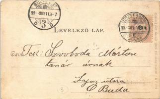 1899 (Vorläufer) Esztergom, Buda utca, útépítés, Szálloda a Magyar Királyhoz. Esztergomi Lapok nyomd...