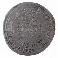 1678K-B 15kr Ag "I. Lipót" Körmöcbánya (5,52g) T:2- / Hungary 1678K-B 15 Kreuzer Ag "...