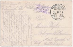 1915 Derecske, utca, izraelita templom, zsinagóga, Berger Éliás üzlete (EK)