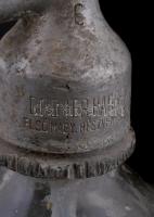 1940 Régi szódásüveg, a fém fejen "Végh Károly és Társa"/"Dreher Haggenmacher Első Ma...